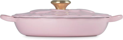 Le Creuset Enameled Cast Iron Signature Petal Braiser, 2.25 qt., Chiffon Pink w/Light Gold Knob