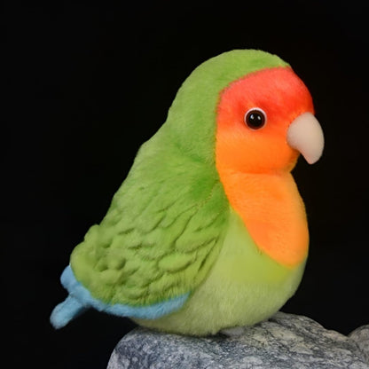 Realistic Green Peach Peony Parrot Plush 5.5'' Parrot Bird Stuffed Animal | Kawaii,Soft,Home Decor, Birthday Gift for Boys and Girls