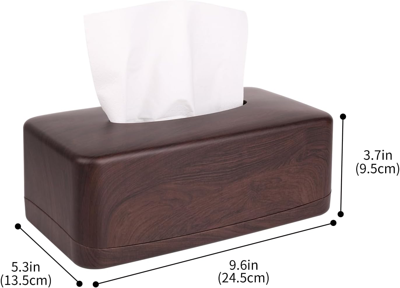 MOCHTERO Modern Tissue Box Cover,Tissue Holders,for Bathrooms,Bedroom,Dinner Table,Office,Rectangle (Peach Wood Color)