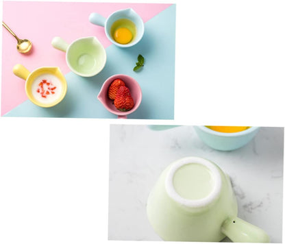 Ceramic Milk Pan Single Handle Pot Pink Cooking Pot Milk Spout Multifunctional Small