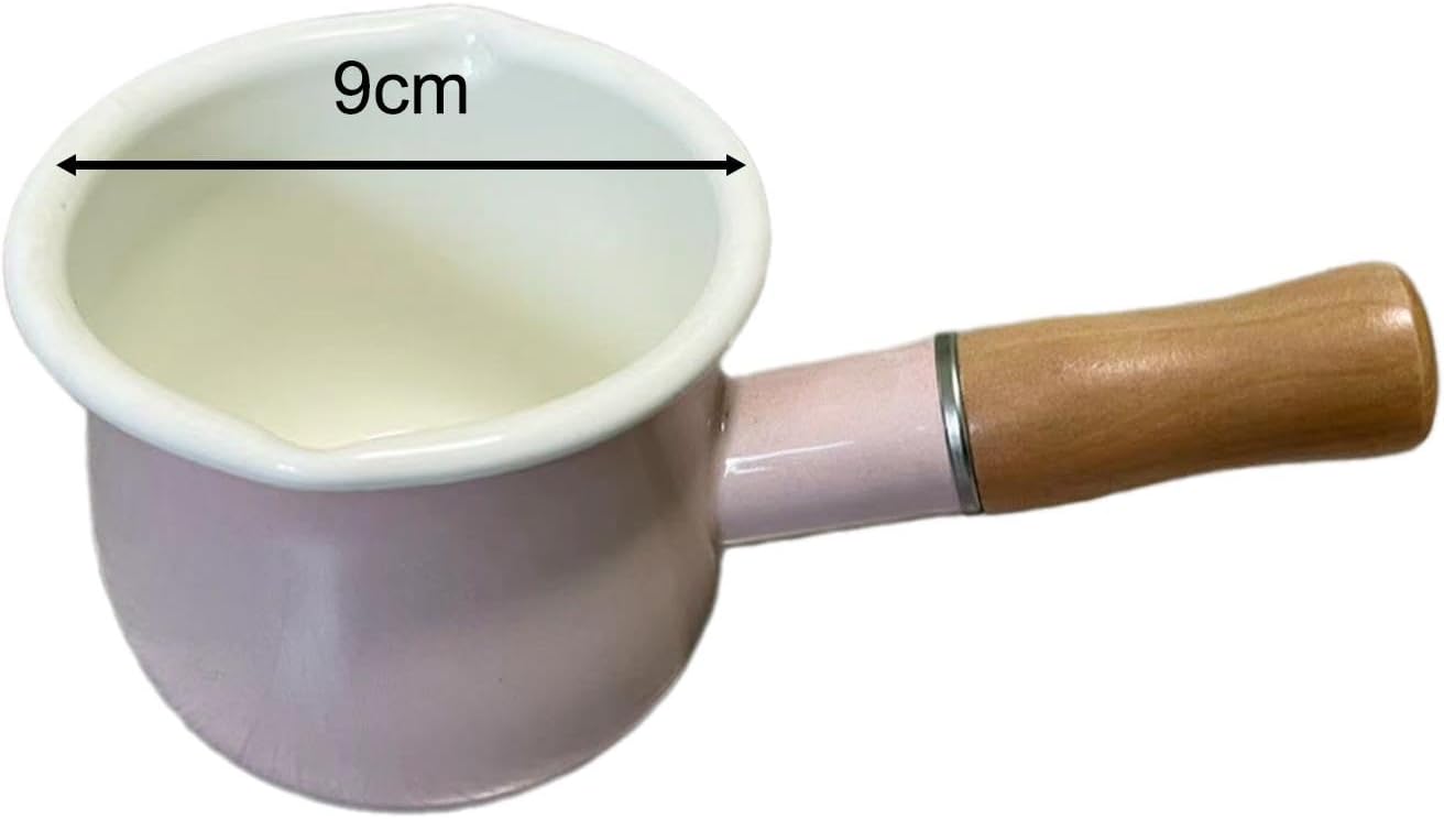 Petite Nonstick Saucepan with Sleek Wooden Handle for Cooking, Pink