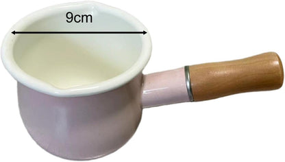 Petite Nonstick Saucepan with Sleek Wooden Handle for Cooking, Pink