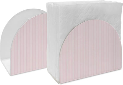 Napkin Holder Pink White Pinstripes Standing Napkin Dispenser Tissue Organizer 2 Pack Modern Lines Vertical Stripes Acrylic Paper Napkin Holders for Table Kitchen Dining Cocktail Party Cafe Bathroom