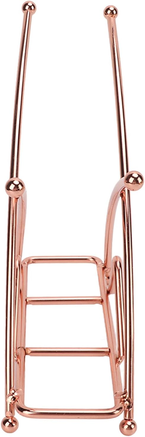 Napkin Holder, Wrought Iron, 6.3 x 6.6 Inch Kitchen Decor - Elegant X - Shaped Design, Durable Thickened Metal, Ideal for Dining Table Use (Rose Gold)