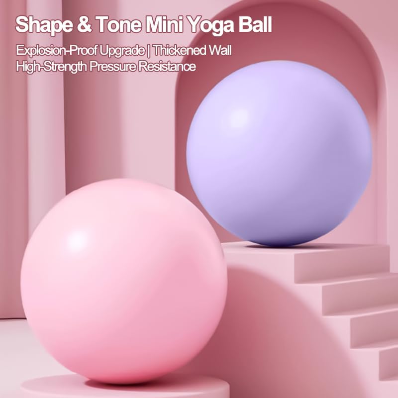 Exercise Ball for Yoga, Pilates & Fitness – Stability Ball Equipment for Home Gym & Office Chair, Yoga Ball for Core Strength Pelvic Floor Exercise Yoga Home Gym Fitness and Travel Workouts, Pink