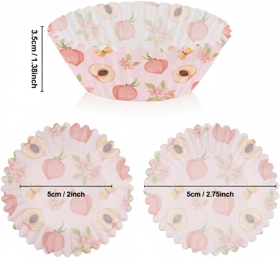 Cupcake Liners,100 pcs Muffin Liners,Cupcake Wrappers,Paper Cupcake Liners,Peach Paper Muffin Cupcake Liners,Muffin Baking Cups,Paper Baking Cups,Cupcake Papers,Standard Size 2x1.25inch