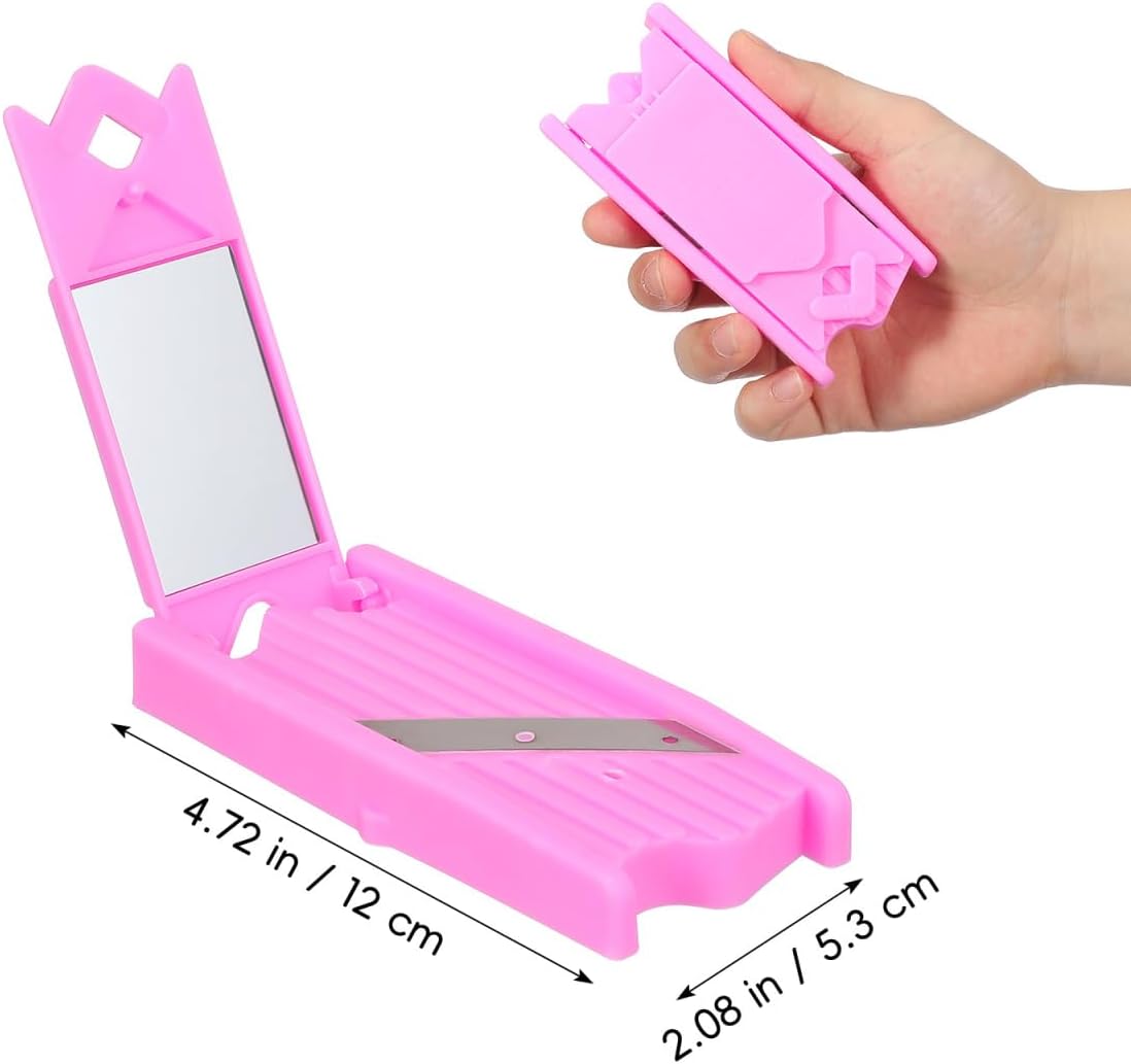 Unomor Cucumber Slicer Tool Facial Mask Cucumber Cutter with Mirror Abs Veggie Slicer for Thin Slices Diy Skincare Fruit and Vegetable Prep Pink 4.72 X 2.08 X 0.59 in