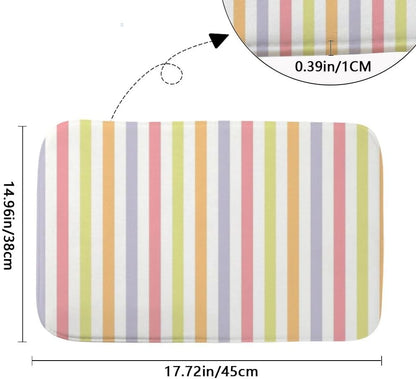 Delicate Pink Stripes Quick Dry Bath Mat 18" X30" Front Door Rug Indoor Entrance Shower Decor Throw Rugs Super Absorbent Bath Mats for Bathroom Floor Carpetas para Baño