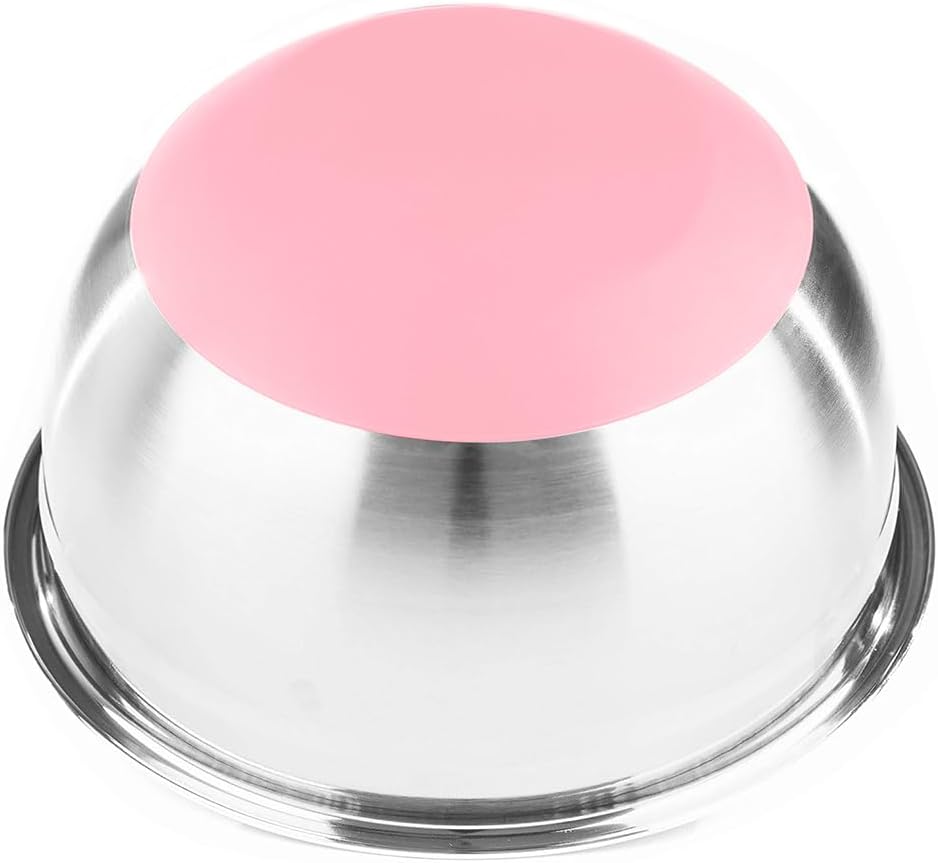 Stainless Steel Mixing Bowls with Lids and Non Slip Bases (Set of 3, Pink)