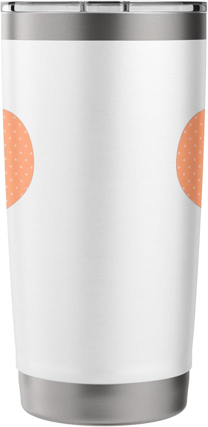 Cute Pastel Coral Peach Boho Minimal Tiny Polka Dot Pattern Stainless Steel Insulated Tumbler