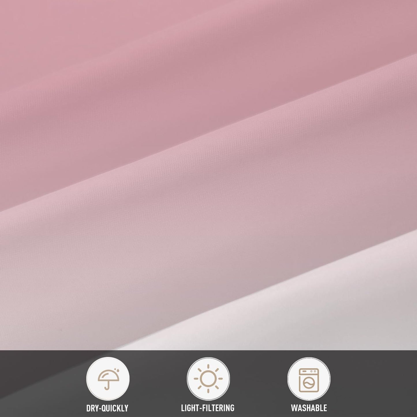 Pink Girls Shower Curtain White Cute Ombre Gradient Girly Elegant Women Preppy Pretty Nursery Decor Toddler Blush Pastel Baby 60x72 Inch Fabric Polyester Cloth Washable Bathroom Decor 12 Hooks