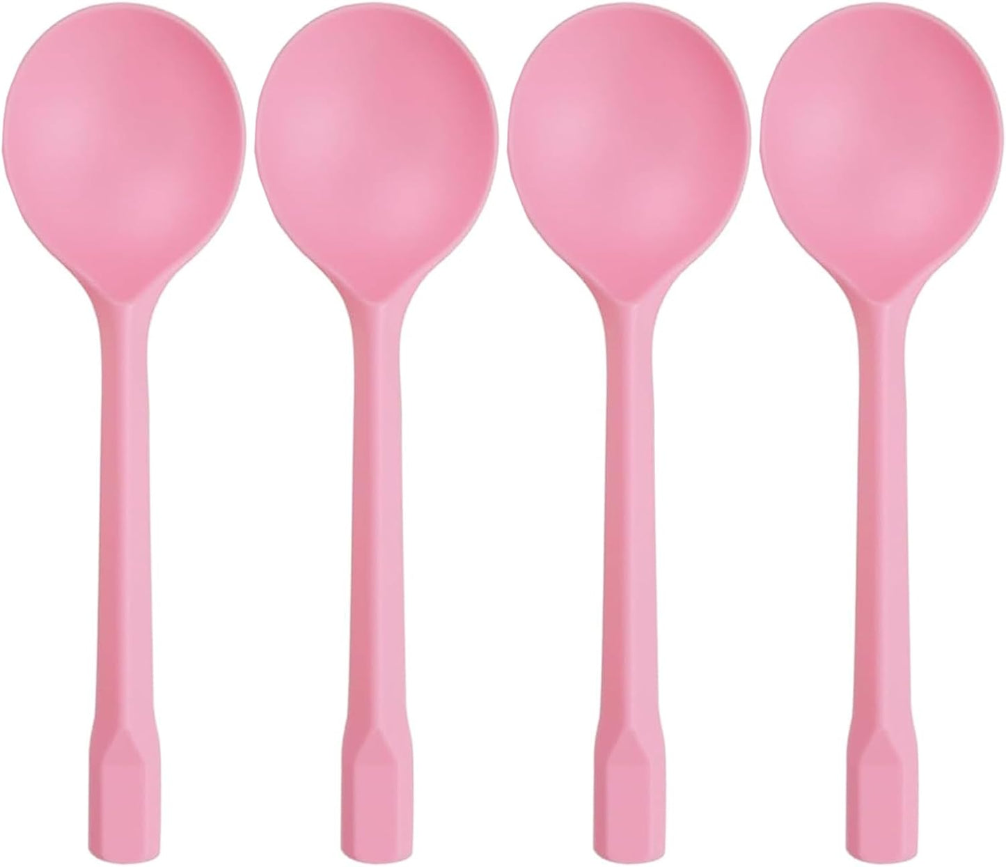100 Count Independent Packaging Soup Spoons, Heavy Disposable Plastic Spoons for Cake Dessert Ice Cream (Pink)