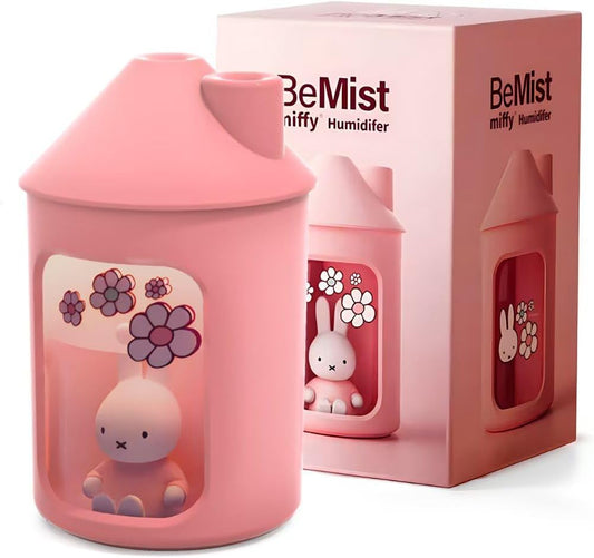 Mipow x miffy BTA700M Cool Mist Humidifier for Bedroom,Ultrasonic Quiet Humidifier with Night Light,450 ML Double Spray Humidifiers for Nursery,Office Indoor Plants (Pink), Gift for Mother's Day