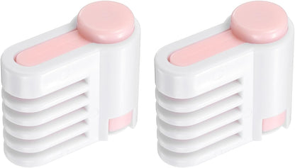 uxcell 2 Pcs Cake Leveler Slicer, DIY Cake Slicer, 5 Layers Bread Leveler, Light Pink