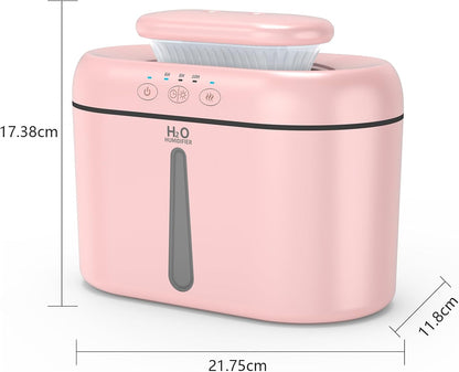SZO Humidifiers for Bedroom, 2.5L Capacity, Auto Shut-Off, Easy to Fill & Clean, 16 dB Quiet Ultrasonic Humidifier for Large Room, Plants, Baby Nursery, Indoor, Night Light(soft pink)