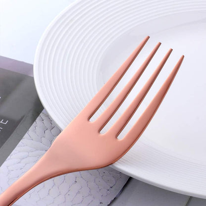 Stainless Steel Serving Spoons Set of 4 Large 10-in Serving Spoon & Slotted Spoon & Serving Fork & Serving Tong for Catering Banquet Buffet Serving Utensils,Dishwasher Safe (Rose Gold), C124US