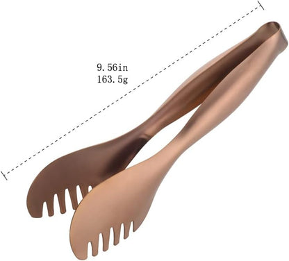 Stainless Steel Serving Spoons Set of 4 Large 10-in Serving Spoon & Slotted Spoon & Serving Fork & Serving Tong for Catering Banquet Buffet Serving Utensils,Dishwasher Safe (Rose Gold), C124US