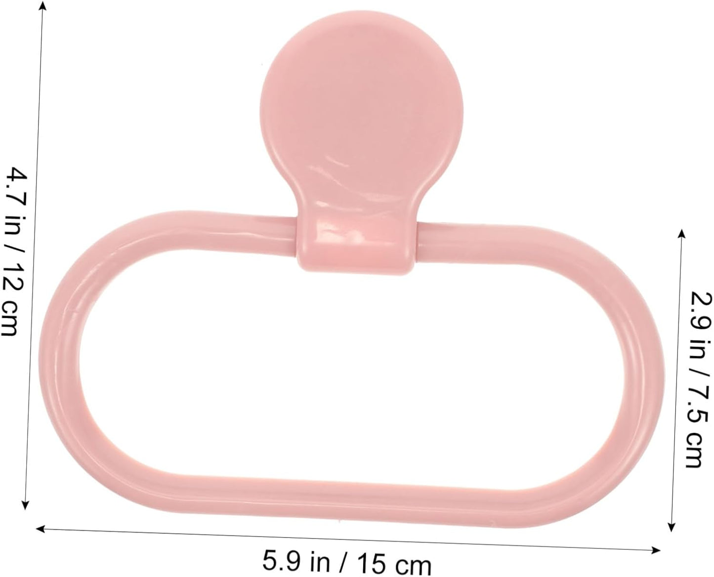 Healifty No Drilling Pink Towel Holder Ring Self Adhesive Towel Rack for Bathroom Kitchen Easy Installation Wall Mounted Stick Space Saving Bathroom Accessory