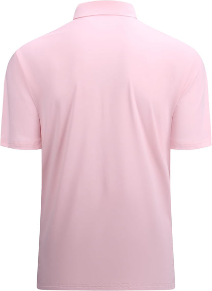 Alex Vando Mens Golf Shirt Moisture Wicking Quick-Dry Solid Short Sleeve Polo Shirts for Men