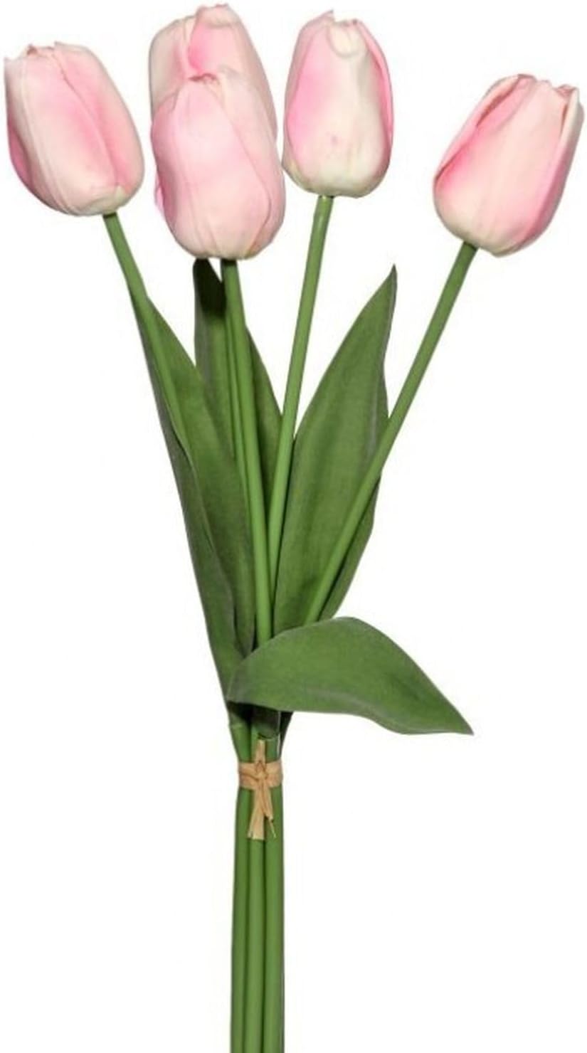 Natural Real Touch Dutch Tulip Bundle X5 20" (Pink)