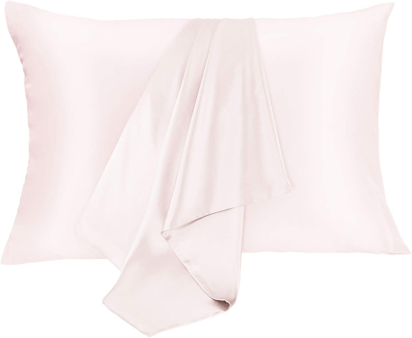 JOGJUE Silk Pillowcase for Hair and Skin 2 Pack 100% Mulberry Silk Bed Pillowcase Hypoallergenic Soft Breathable Both Sides Silk Pillow Case with Hidden Zipper, Pillow Cases (King, Light Pink)