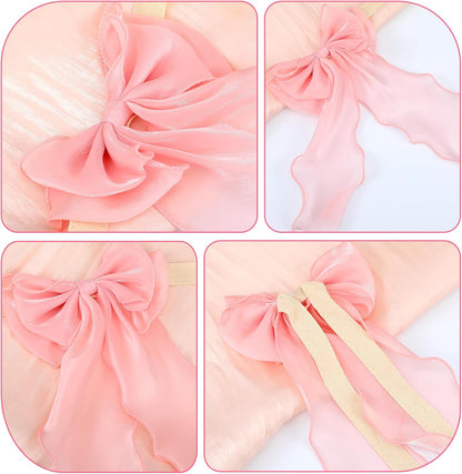 2 Pack Bow Curtains, French Silk Holdbacks Curtain Tiebacks