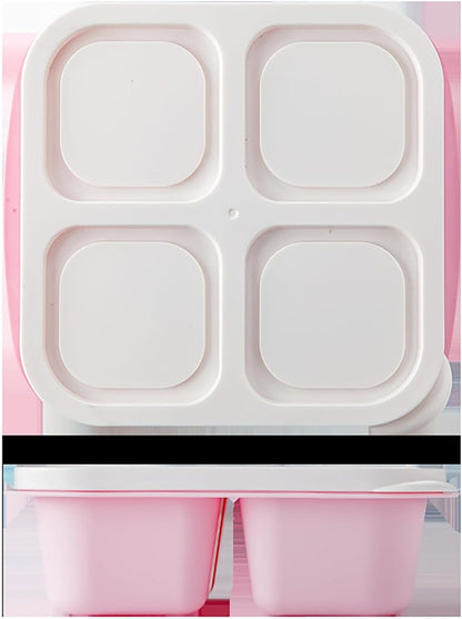 Snack Containers, Stackable Bento Boxes with 4 Compartments, Reusable Snack Containers with Lids, Portable Meal Prep Box, Lightweight Lunch Container for School, Work, Travel, School Supplies