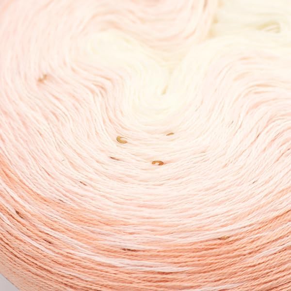 ユザワヤ Yuzawaya Wonder Cotton Spica Yarn, Sport Weight, 49% Cotton 49% Acrylic 2% Polyester, 1 Skein (220g), 875 Yards (800m), Salmon Pink (Color 124) - World Festa