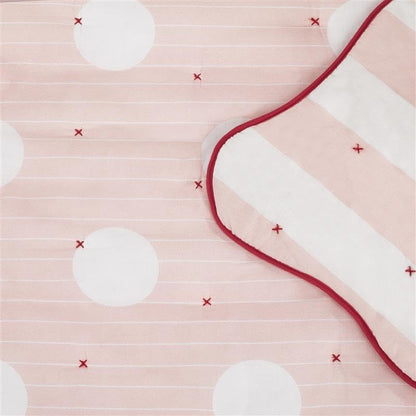 kate spade new york Stripe Dot 2-Piece Twin Quilt Bedding Set, 100% Cotton Reversible Cover, All Season Warmth Bedding, Machine Washable, Pink