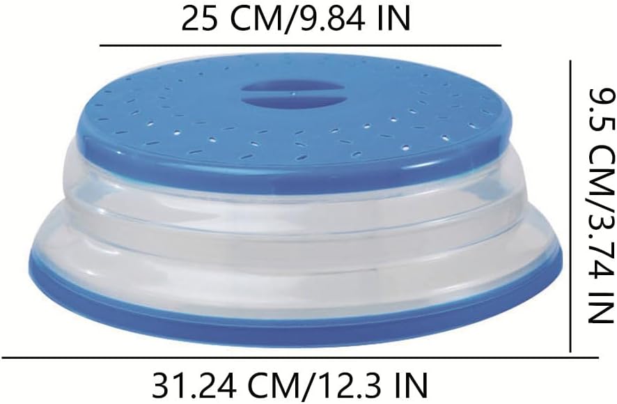 Collapsible Microwave Splatter Cover, Microwave Plate Cover With Steam Vent(12.3 IN,Light pink)