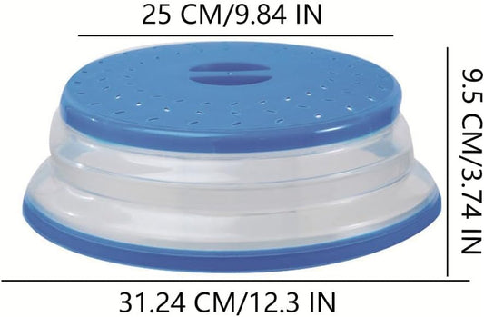 Collapsible Microwave Splatter Cover, Microwave Plate Cover With Steam Vent(12.3 IN,Light pink)
