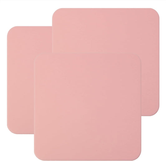 Mini Skater 3pcs Bar Coasters 10x10x0.2CM Square Silicone Coasters for Drinks Beverage Coffee Table Tea Coaster (Pink)