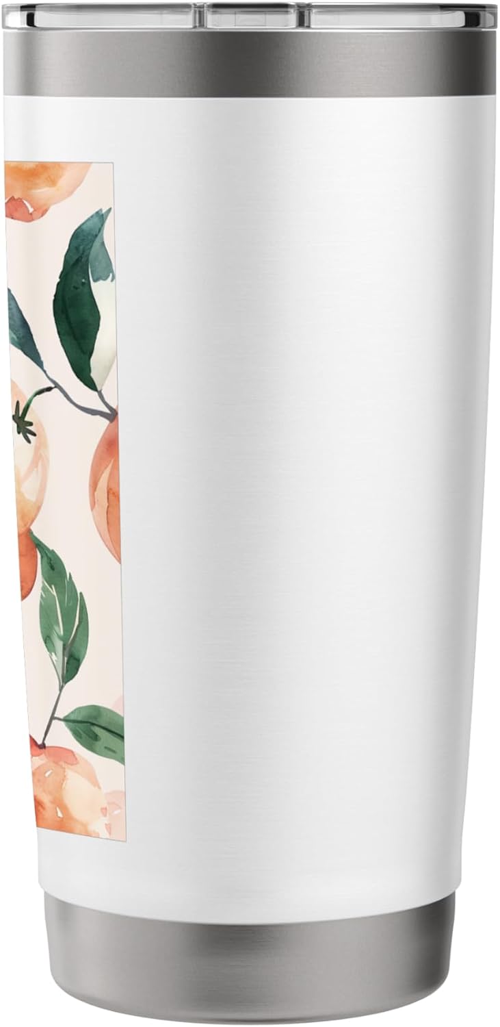 Pastel Fruit Pattern Art Peach Stainless Steel Insulated Tumbler