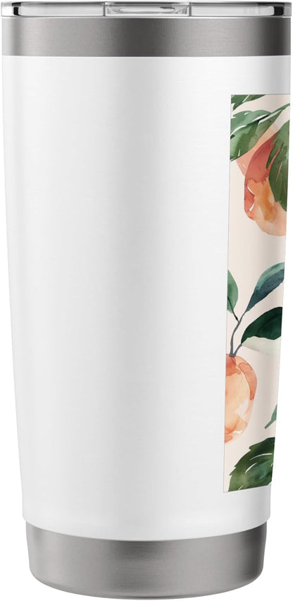 Pastel Fruit Pattern Art Peach Stainless Steel Insulated Tumbler