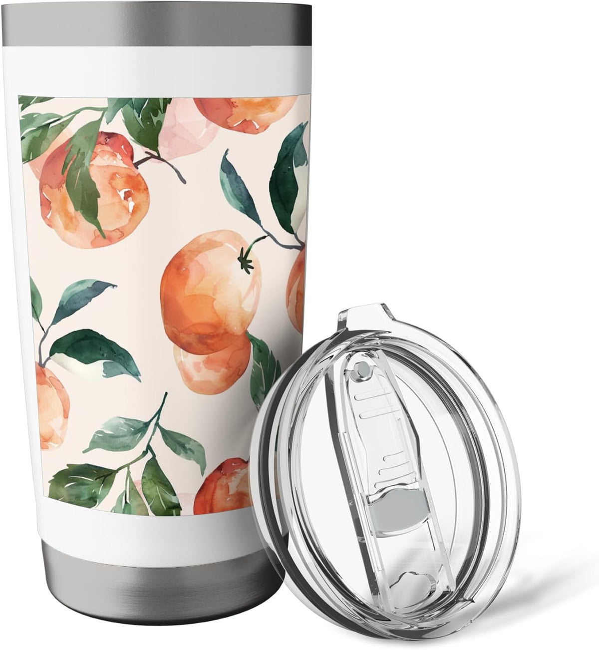 Pastel Fruit Pattern Art Peach Stainless Steel Insulated Tumbler