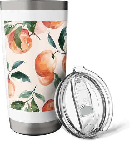 Pastel Fruit Pattern Art Peach Stainless Steel Insulated Tumbler