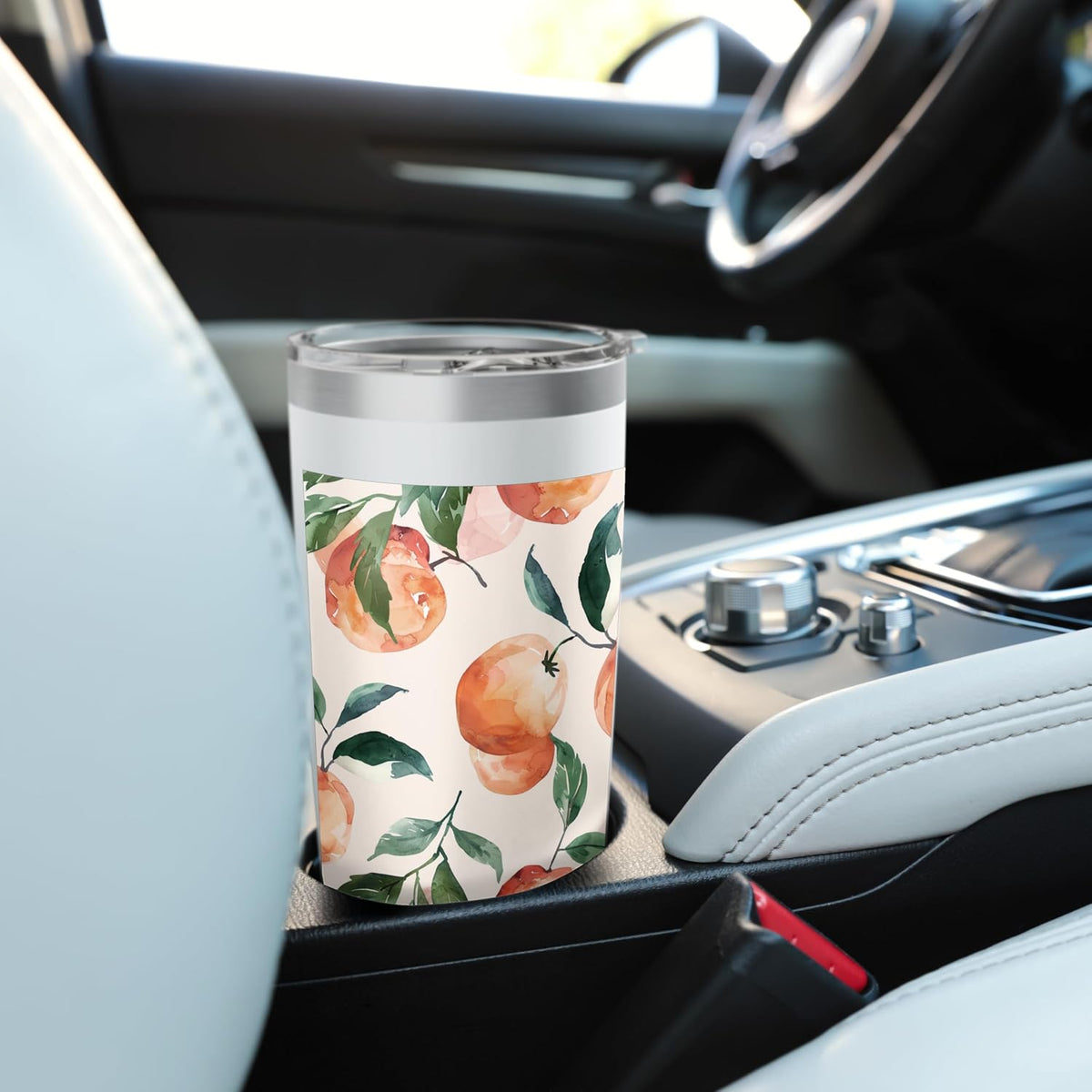 Pastel Fruit Pattern Art Peach Stainless Steel Insulated Tumbler