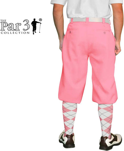 Golf Knickers Pink Microfiber (Plus Fours) for Men