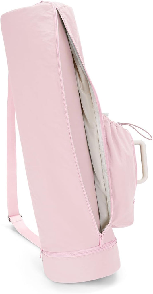 sportsnew Puffy Yoga Mat Bag Yoga Gym Bags for Women Men, Full-Zip Pilates Bag with Wet Pocket & Side Zip Drawstring Pocket Fits Tumblers with Handle, Yoga Mat Storage for Carrier Quick Access