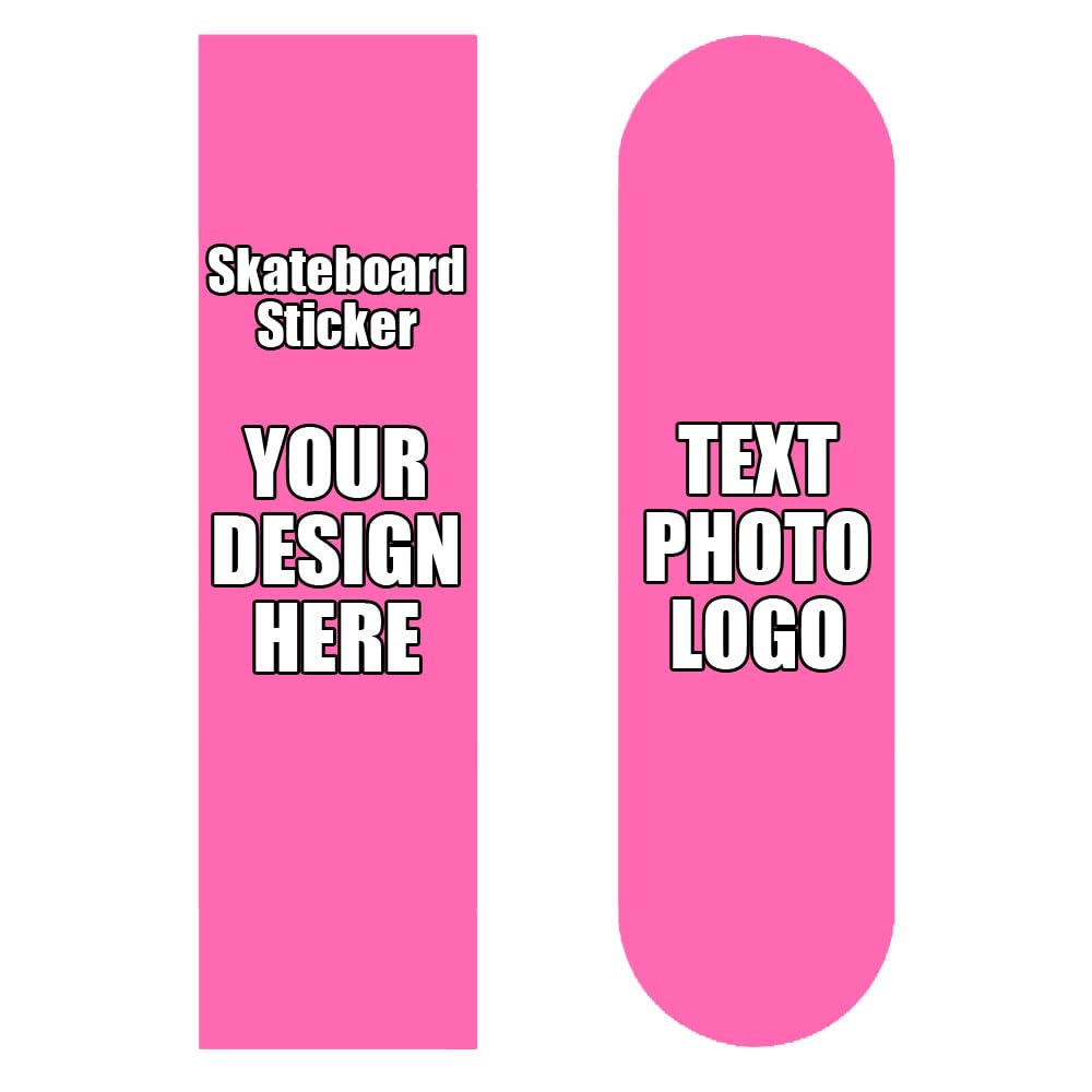 Personalize Skateboard Sticker with Dense Non-Slip Particles, Design Skateboard Stickers with Personalized Pattern, Customizable Non-Slip Skateboard Grip Tape with Image Logo Text, HotPink