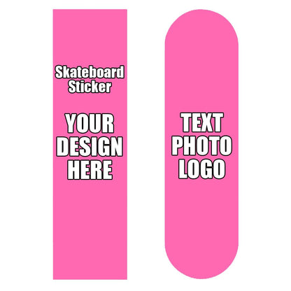 Personalize Skateboard Sticker with Dense Non-Slip Particles, Design Skateboard Stickers with Personalized Pattern, Customizable Non-Slip Skateboard Grip Tape with Image Logo Text, HotPink