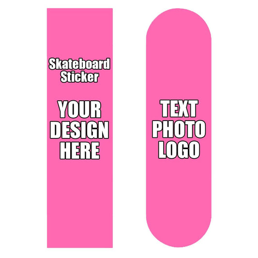 Personalize Skateboard Sticker with Dense Non-Slip Particles, Design Skateboard Stickers with Personalized Pattern, Customizable Non-Slip Skateboard Grip Tape with Image Logo Text, HotPink
