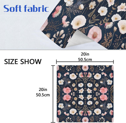 ALAZA Pink White Flowers Cloth Napkins Dinner Napkins 1 Piece,Reusable Table Napkins Washable Polyester Fabric for Cocktail Party Holiday Wedding Home Decorative
