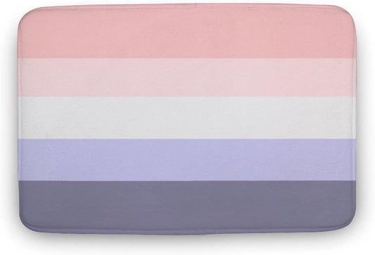 Horizontal Stripe Pink, Peach & Purple Bath Mat Rug 24x16, Ultra Soft Bathroom Rug, Non Slip and Absorbent Bath Rug Carpet for Bathroom Floor, Tub and Shower