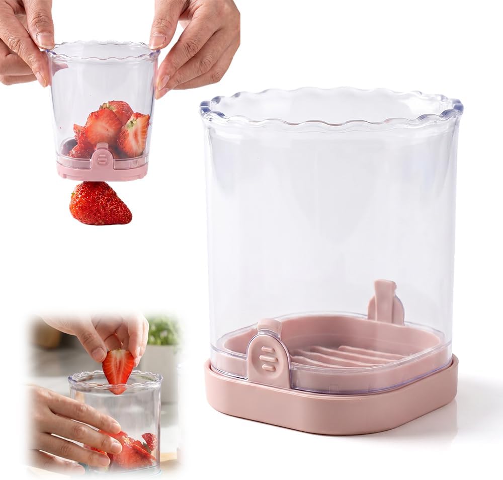 Strawberry Slicer, 2026 New Egg Slicer for Hard Boiled Eggs, 3.54" x 3.94" Kitchen Slicer for Fruits & Vegetables, Durable Meal Prep Tool for Home Use (Pink)