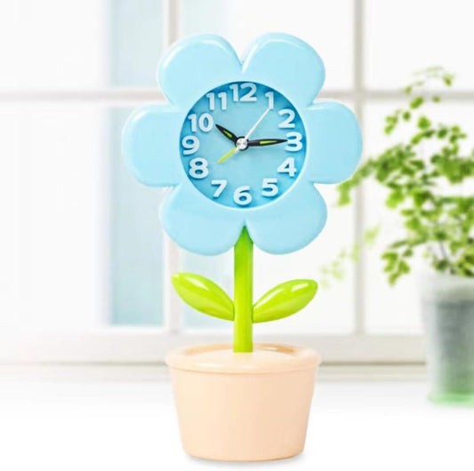 Flower Alarm Clock for Kids Cute Alarm Clock for Kids Bedroom, No Battery, Bedside Clock Children's Sleep Trainier, Wake Up for Boys Girls Birthday Gifts (Pink)