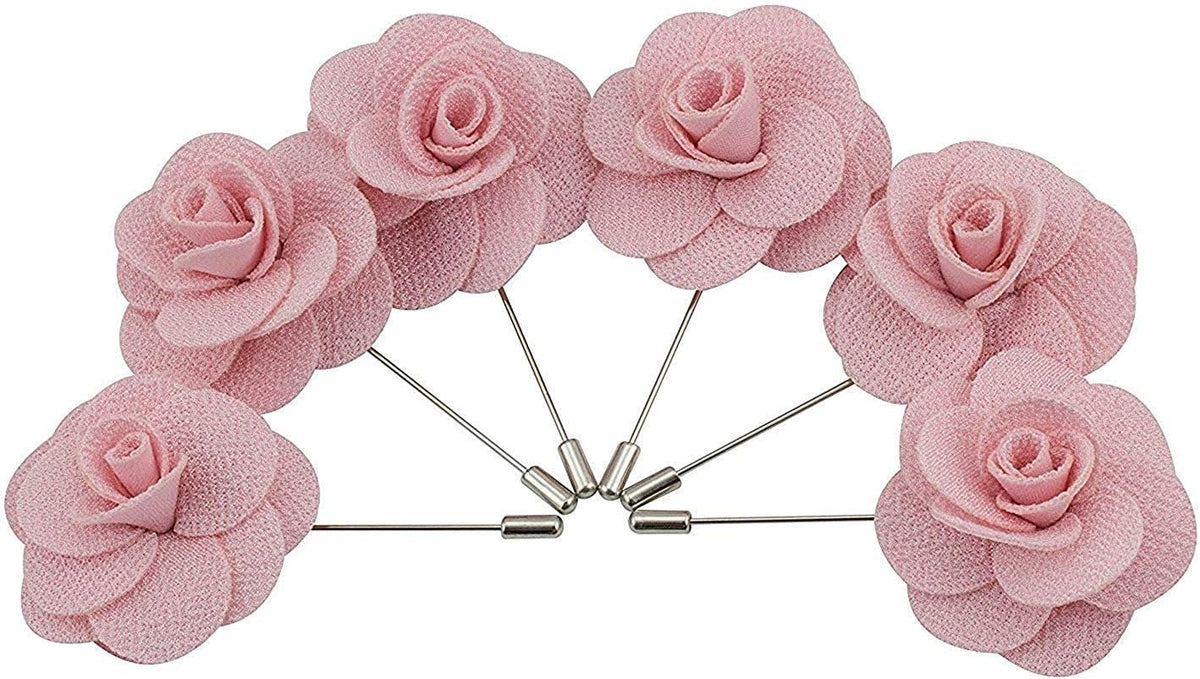 12 Pcs Flower Lapel Pins, Handmade Camellia Flower Boutonniere for Men Women Suit Wedding Party