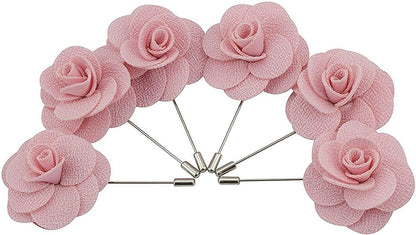 12 Pcs Flower Lapel Pins, Handmade Camellia Flower Boutonniere for Men Women Suit Wedding Party
