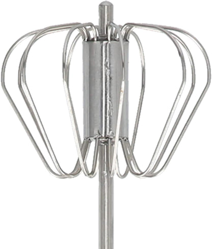 Hand Mixer Semi Automatic Egg Beater, Pink Stainless Steel, 11.8 Inch - Comfortable Grip, Fast 360° Rotating Mixing, Ideal for Baking and Kitchen Use