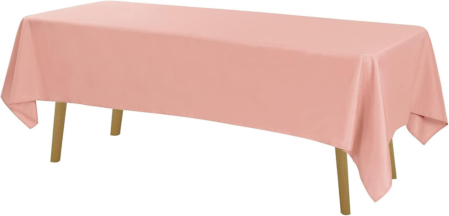 Cupuamon Rectangle Tablecloth 60x120 inch Washable Polyester Fabric Table Cloth for Wedding Party Dining Banquet Decoration（60x120, Dusty Pink）